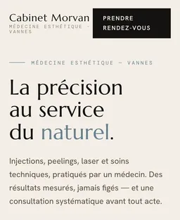 Version mobile du site concept Cabinet Morvan — médecine esthétique